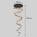 Axyaa Crystal Stair Chandelier LED Ceiling Lamp for Living Room