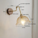 Axyaa Adjustable Copper LED Wall Sconce with Amber Glass Ball, Pull Chain Switch