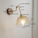 Axyaa Adjustable LED Fabric Wall Lamp with Copper Arm for Bedroom and Living Room
