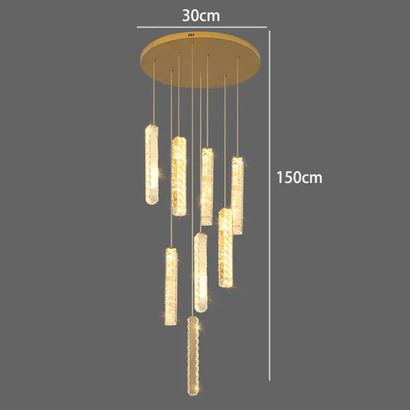 Axyaa Nordic Stair Chandelier Living Dining Pendant Ceiling Lights Indoor Lighting