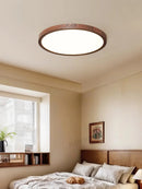 Axyaa Japanese Walnut Wood Grain Ceiling Lamp Medieval Style Eye Protection Room
