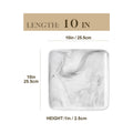 Axyaa Marble Grey Porcelain Dinner Plate Set - 8" Square Tableware Dishes