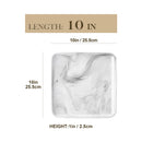 Axyaa Marble Grey Porcelain Dinner Plate Set - 8" Square Tableware Dishes