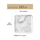 Axyaa Marble Grey Porcelain Dinner Plates Set - 8" Square Tableware Dish
