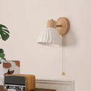 Axyaa Ceramic Wood LED Wall Light Interior Fixture for Living Room Kitchen