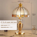 Axyaa Luxury Glass Copper LED Table Lamp for Home Living Room