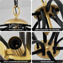 Axyaa Modern Black Twisted Iron Farmhouse Chandelier for Kitchen Island