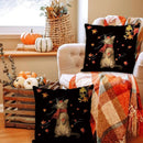 Axyaa Fall Maple Leaf Cat Pillow Cover - Farmhouse Autumn Decor Pillow Case