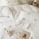 Axyaa Rose Embroidered Princess Duvet Set - 3pcs (1*Duvet + 2*Pillowcase)