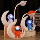 Axyaa Moon Astronaut Nightlight LED Desk Lamp - Rechargeable, Ideal for Bedroom Study