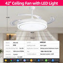 Axyaa Modern LED Ceiling Fan Light Chandelier for Bedroom Living Room Decor