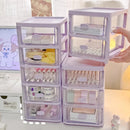 Axyaa Clear Plastic Desktop Organizer with Drawers for Office, School, and Makeup Storage