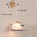 Axyaa Nordic LED Wall Sconce Pull Chain Switch Wood Base Vanity Light