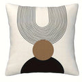 Geometric Round Line Pattern Pillow Cover for Modern Minimalist Home Decor