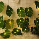 Axyaa Monstera Leaf String Lights: Battery Powered Tropical Home Garden Decoration