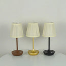 Axyaa LED Table Lamp: Simple Chinese Style, Dimmable, USB Rechargeable, Fabric Lampshade