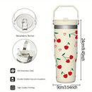 Axyaa 30oz Stainless Steel Insulated Tumbler with Handle and Straw