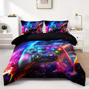 Axyaa Black & Red Checkered Bedding Set for All Seasons: 1 Duvet Cover + 2 Pillow Covers