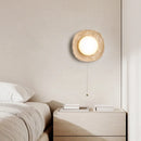 Axyaa Vintage Wabi Sabi LED Wall Lamp Yellow Travertine Pull Chain Switch