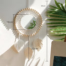 Axyaa Macrame Wall Mirror: Boho Aesthetic Decor for Living Room, Bedroom & Makeup
