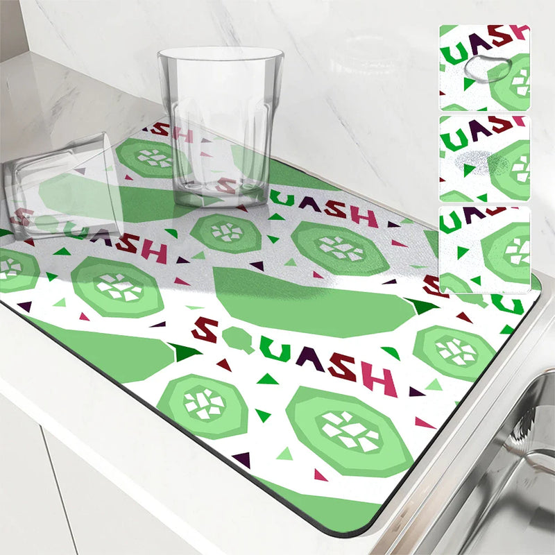 Axyaa Fruit Print Drying Mat for Kitchen, Absorbent & Anti-Slip Placemat