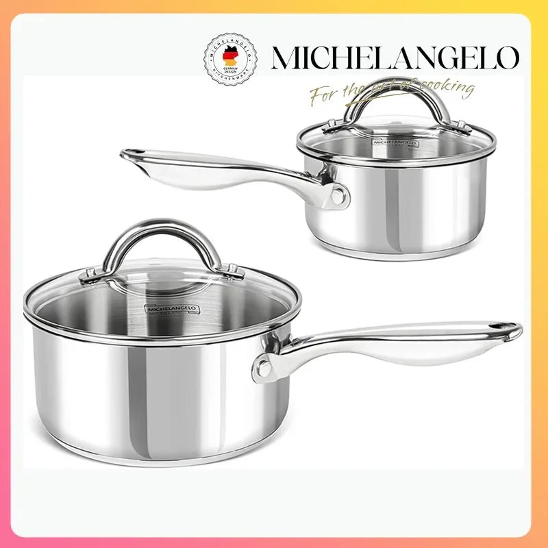 Axyaa Stainless Steel Soup Pot with Steamer Set - Stovetop Compatible