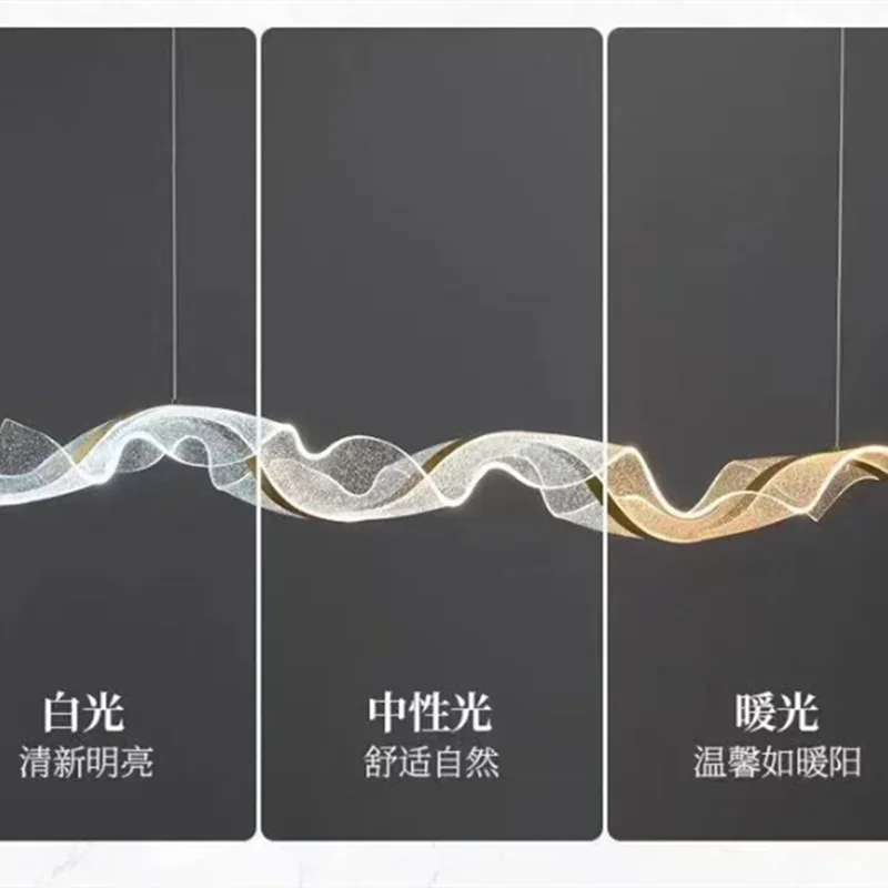 Axyaa Wave LED Pendant Lights for Dining Living Room Chandelier