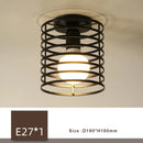Axyaa Black Metal Ceiling Lights for Interior Decor - Retro E27 Design