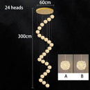 Axyaa Crystal Chandelier Stair Pendant Lighting Modern Home Décor Living Room Lights