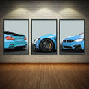 Axyaa SuperCar Trio Modern Aesthetic Canvas Wall Art for Home Decor