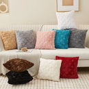 Axyaa Simple Striped Rabbit Plush Pillowcase in Double-Sided Velvet Cover