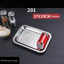 Axyaa Stainless Steel Food Storage Tray Rectangular Baking Pan for Kitchen and BBQ