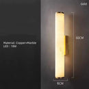 Axyaa Marble Wall Light Black Gold Copper Stone Brass Sconce for Parlor Bedroom