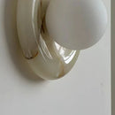 Axyaa Round Stone Wall Light White Glass G9 Bulb for Home Bedroom Living Room