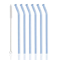 Axyaa Glass Straw Set: Reusable, Eco-Friendly, 7pc Bubble Tea, Smoothies, Bar Accessories