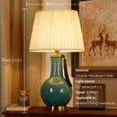 Axyaa Green Ceramics Table Lamp LED Modern Design for Home Bedroom