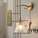 Axyaa Nordic LED Glass Wall Lights with Pull Chain Switch