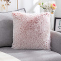 Axyaa Cozy Plush Cushion Cover 45x45cm White Grey Decor Pillowcase