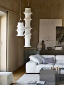 Axyaa Japanese Cloth Ceiling Lamp Chandelier: Elegant Pendant Light for Living Room, Bedroom & Home Décor.