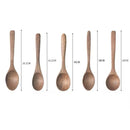 Axyaa Long Handle Wooden Soup Spoon Set of 6