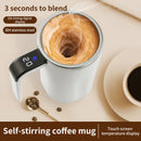 Axyaa Smart Coffee Cup: USB Rechargeable, Temperature Display, Stainless Steel Stirrer