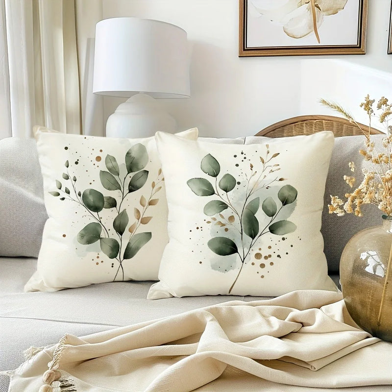 Axyaa Floral Leaf Pattern Pillowcase: Modern Minimalist Home Decor
