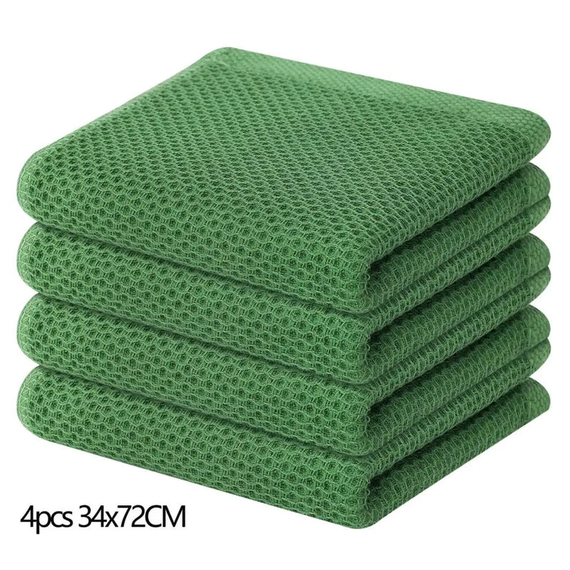 Axyaa Waffle Weave Kitchen Towel Set Absorbent Quick Dry Dishcloth Wash Cloth