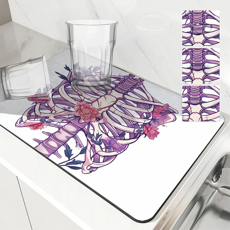 Axyaa Halloween Diatom Mud Kitchen Drain Pads Set for Tableware & Coffee Machine