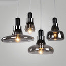 Axyaa Smoke Gray Glass LED Chandelier - Minimalist Modern Lighting