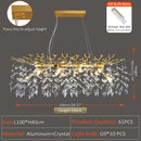 Axyaa Golden Branch Crystal Chandelier for Minimalist Living Room Home Lighting