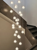 Axyaa Luxury Crystal Spiral Staircase Chandelier for Duplex Loft Living Room