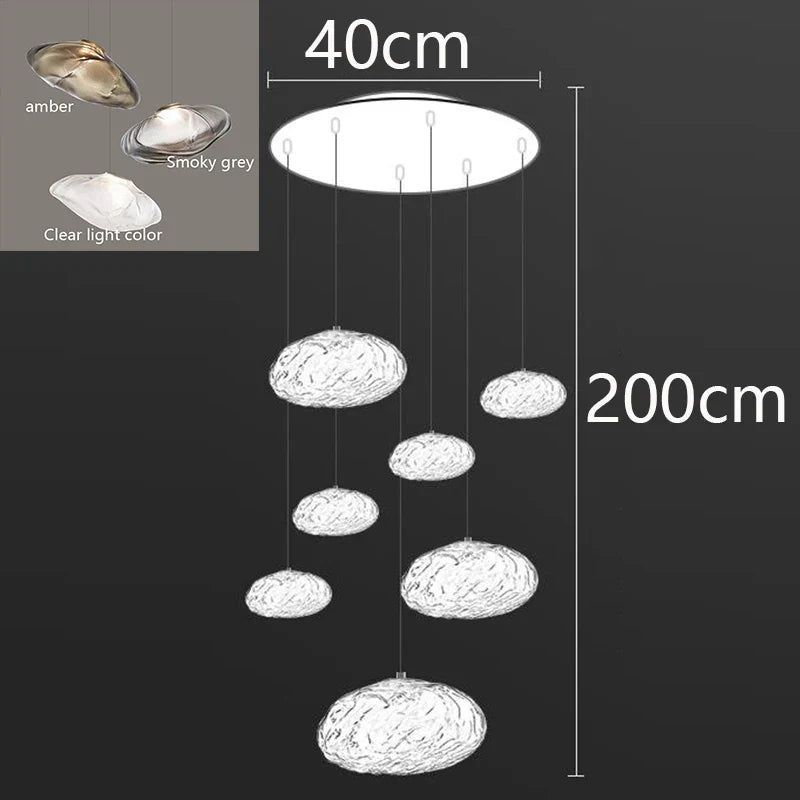 Axyaa Nordic Stair Chandelier Pendant Lights Ceiling Light for Living Room Bedroom and Dining Room