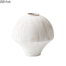 Axyaa Minimalist Ceramic Vase with Artificial Flowers Room Decor Aesthetic Display
