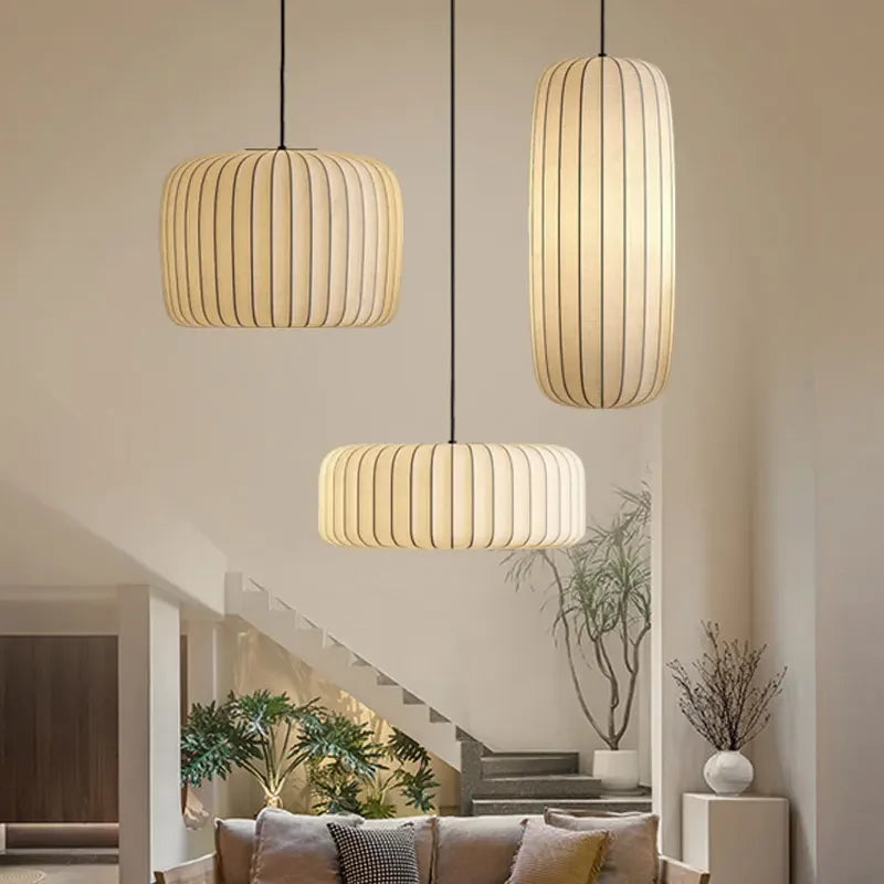 Nordic Cloth Pendant Chandelier for Dining Living Bedroom - Axyaa Art Decor Lighting